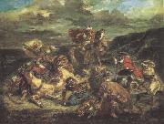 Eugene Delacroix The Lion Hunt (mk45) oil painting on canvas